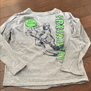 🔥 5/$25 - OshKosh B'gosh Gray Breakaway Hockey Long Sleeve Tee